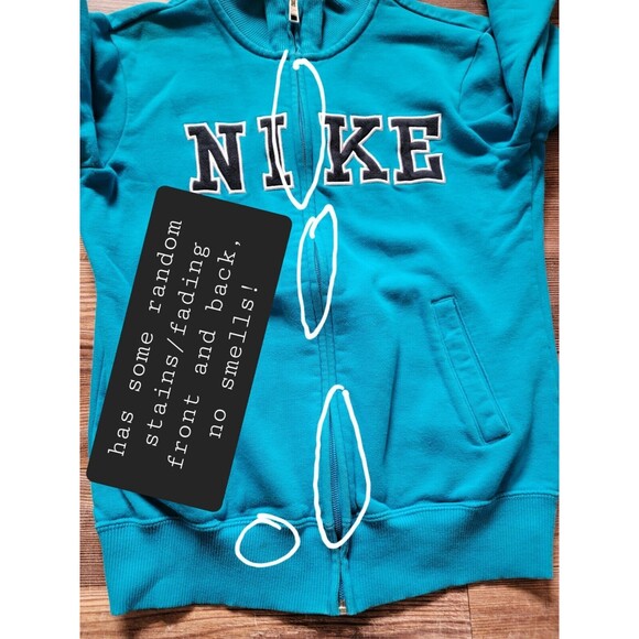 NIKE CLASSIC FLEECE TRACK JACKET WOMEN'S SIZE S SMALL BLUE 419735-430 - Picture 4 of 10